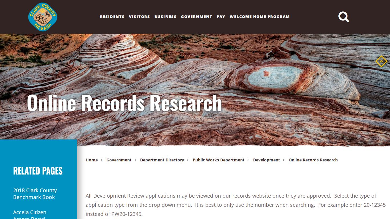 Online Records Research - Clark County, Nevada