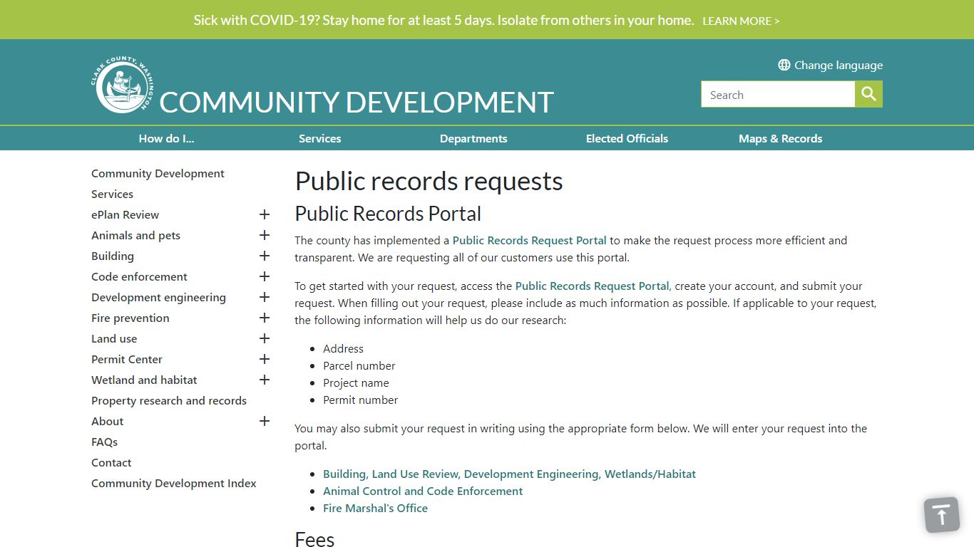 Public records requests | Clark County